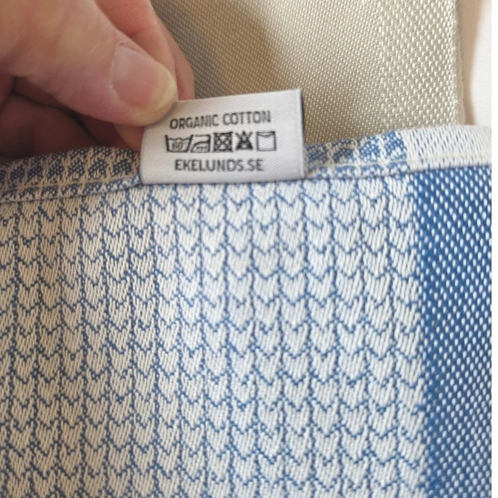 Marius by Ekelund Table Runner Blue Organic Cotton Scandinavian Woven 14x57